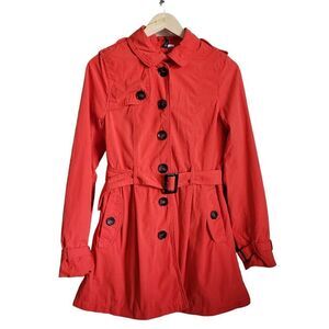 Trench coat orange double breasted size 6